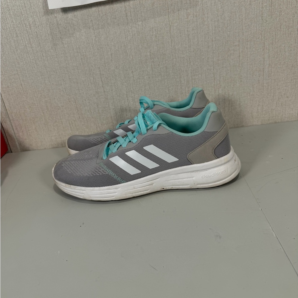 Adidas Cloudfoam Womens Shoes Sz 11 Athletic Sneakers HWA 1Y3001 Gray Torquoise